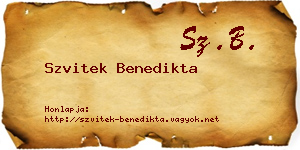 Szvitek Benedikta névjegykártya